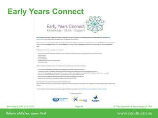 Welcome to C&K V1.0 2015 © This document is the property of C&KPage 44
Early Years Connect
 