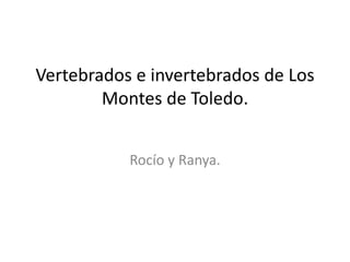 Vertebrados e invertebrados de Los
Montes de Toledo.
Rocío y Ranya.
 