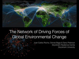 The Network of Driving Forces of
 Global Environmental Change
             Juan-Carlos Rocha, Oonsie Biggs & Garry Peterson
                                  Stockholm Resilience Centre
                                         Stockholm University
 