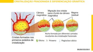 CRISTALIZAÇÃO FRACIONADA E DIFERENCIAÇÃO GRAVÍTICA
 
