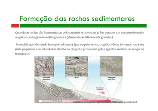 Formação das rochas sedimentares 
Adaptado de www.cienciaviva.pt/img/upload/3_eraumavezumgraodeareia.pdf 
 