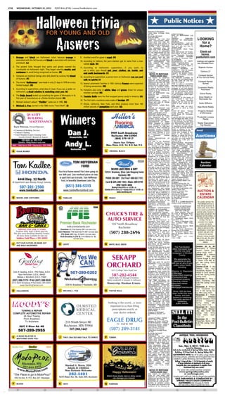 C10       WEDNESDAY, OCTOBER 31, 2012                   POST-BULLETIN • www.PostBulletin.com




                                   Halloween trivia
                                                FOR YOUNG AND OLD                                                                                                                                              Attorneys for Mortgagee
                                                                                                                                                                                                                                       Public Notices
                                                                                                                                                                                                               12550 West Frontage Road,
                                                                                                                                                                                                               Ste. 200                             scribed mortgage:




                                       Answers
                                                                                                                                                                                                               Burnsville, MN 55337                 DATE OF MORTGAGE: July
                                                                                                                                                                                                               (952) 831-4060                       25, 2007
                                                                                                                                                                                                               PURSUANT TO THE FAIR
                                                                                                                                                                                                               DEBT COLLECTION PRAC-
                                                                                                                                                                                                                                                    ORIGINAL
                                                                                                                                                                                                                                                    AMOUNT OF MORTGAGE:
                                                                                                                                                                                                                                                                           PRINCIPAL
                                                                                                                                                                                                                                                                                            LOOKING
                                                                                                                                                                                                                                                    $96,300.00
                                                                                                                                                                                                               TICES ACT, YOU ARE AD-
                                                                                                                                                                                                               VISED THAT THIS OFFICE IS            MORTGAGOR(S):           Juan Ad-
                                                                                                                                                                                                                                                    ams and Marie K. Adams, hus-
                                                                                                                                                                                                                                                                                              for a
                                                                                                                                                                                                               DEEMED TO BE A DEBT COL-
                                                                                                                                                                                                               LECTOR.       ANY INFORMA-
                                                                                                                                                                                                               TION OBTAINED WILL BE
                                                                                                                                                                                                                                                    band and wife and Guy R.
                                                                                                                                                                                                                                                    Johnson, single
                                                                                                                                                                                                                                                                                             Home?
                                                                                                                                                                                                               USED FOR THAT PURPOSE.               MORTGAGEE: Wells Fargo
                                                                                                                                                                                                                                                    Bank, N.A.
                                                                                                                                                                                                               THIS NOTICE IS REQUIRED
                                                                                                                                                                                                               BY THE PROVISIONS OF THE             DATE AND PLACE OF FILING:                Check out
                                                                                                                                                                                                                                                    Filed August 10, 2007 Olmsted
                                                                                                                                                                                                               FAIR     DEBT     COLLECTION
                                                                                                                                                                                                               PRACTICES ACT AND DOES               County Recorder; Document                 homes.
      1. Orange and black are Halloween colors because orange is                            9. Another word for grave is crypt. (H)                                                                            NOT IMPLY THAT WE ARE
                                                                                                                                                                                                               ATTEMPTING TO COLLECT
                                                                                                                                                                                                                                                    No.     A1143936;
                                                                                                                                                                                                                                                    amended by Document Num-
                                                                                                                                                                                                                                                                             thereafter
                                                                                                                                                                                                                                                                                          postbulletin.com
         associated with the fall harvest and black is associated with darkness                                                                                                                                MONEY FROM ANYONE WHO                ber A1299528
                                                                                            10. According to folklore, the jack-o-lantern got its name from a man                                              HAS      DISCHARGED       THE        ASSIGNMENTS OF MORT-                   Listings and agents
         and death. (L)                                                                         named Jack. (K)                                                                                                DEBT UNDER THE BANK-                 GAGE: Assigned to: None
                                                                                                                                                                                                                                                    LEGAL DESCRIPTION OF                    are included from:
                                                                                                                                                                                                               RUPTCY LAWS OF THE
                                                                                                                                                                                                               UNITED       STATES.    (10/10,      PROPERTY: Lot 16, Block 2,
      2. The ancient Celts thought that spirits and ghosts roamed the                       11. According to Halloween superstition, if you want to                                                            10/17, 10/24, 10/31, 11/7,           Ireland's First Addition                  Bigelow Homes
                                                                                                                                                                                                                                                    STREET         ADDRESS         OF
         countryside on Halloween night. They began wearing masks and                           see a witch, you should put your clothes on inside out
                                                                                                                                                                                                               11/14)
                                                                                                                                                                                                                                                    PROPERTY: 1234 4th Avenue
         costumes to avoid being recognized as human. (B)                                                                                                                                                      12-087240                            SE, Rochester, MN 55904                      Century 21
                                                                                                and walk backwards. (C)                                                                                          NOTICE OF MORTGAGE
                                                                                                                                                                                                                                                    COUNTY IN WHICH PROP-
                                                                                                                                                                                                                                                    ERTY IS LOCATED: Olmsted
      3. Vampires are mythical beings who defy death by sucking the blood                                                                                                                                         FORECLOSURE SALE                  County, Minnesota                        Coldwell Banker
                                                                                            12. According to superstition, a person born on Halloween can see and                                              THE RIGHT TO VERIFICA-               THE AMOUNT CLAIMED TO                  At Your Service Realty
         of humans. (F)                                                                         talk to spirits (J)                                                                                            TION OF THE DEBT AND                 BE DUE ON THE MORTGAGE
                                                                                                                                                                                                               IDENTITY OF THE ORIGINAL             ON THE DATE OF THE NO-
                                                                                                                                                                                                                                                                                             Coldwell Banker
      4. The movie ‘’Halloween’’ was made in only 21 days in 1978 on a very                 13. Several prominent families in 16th Century France were suspected
                                                                                                                                                                                                               CREDITOR WITHIN THE TIME             TICE: $111,108.74
                                                                                                                                                                                                                                                                                                 Burnet
                                                                                                                                                                                                               PROVIDED BY LAW IS NOT               THAT no action or proceeding
         limited budget. (D)                                                                    of being werewolves. (M)                                                                                       AFFECTED BY THIS ACTION.             has been instituted at law to re-
                                                                                                                                                                                                               NOTICE IS HEREBY GIVEN,              cover the debt secured by said
                                                                                                                                                                                                               that default has occurred in the     mortgage, or any part thereof;           Counselor Realty
      5. According to superstition, what does it mean if you see a spider on                14. Pumpkins also come in white, blue and green. Great for unique                                                  conditions of the following de-      that there has been compliance             Rochester
         Halloween, a dead relative is watching over you. (E)                                   monster carvings! (N)
                                                                                                                                                                                                               scribed mortgage:
                                                                                                                                                                                                               DATE OF MORTGAGE: Sep-
                                                                                                                                                                                                                                                    with all pre-foreclosure notice
                                                                                                                                                                                                                                                    and acceleration requirements
                                                                                                                                                                                                               tember 22, 1997                      of said mortgage, and/or appli-             Edina Realty
      6. The Ouija board ended up outselling the game of Monopoly in its                    15. Tootsie Rolls were the first wrapped penny candy in America. (O)                                               ORIGINAL              PRINCIPAL      cable statutes;
                                                                                                                                                                                                               AMOUNT OF MORTGAGE:                  PURSUANT, to the power of                  Elcor Realty of
         first year of manufacture as a Parker Brothers brand. (A)                                                                                                                                              $79,857.00                          sale contained in said mort-               Rochester Inc.
                                                                                            16. The first Jack-o-Lanterns were made of turnips. (P)                                                            MORTGAGOR(S):           Kevin F.     gage, the above described
      7. Michael Jackson’s album ‘’Thriller’’ came out in 1982. (G)                                                                                                                                            Menge and Judy M. Menge,             property will be sold by the
                                                                                                                                                                                                                                                                                               Keller Williams
                                                                                            17. Illinois, California, New York, and Ohio produce more than 100                                                 husband and wife                     Sheriff of said county as fol-
                                                                                                                                                                                                               MORTGAGEE: LaSalle Bank,             lows:
      8. Michael J. Fox starred in the 1985 movie ‘’Teen Wolf’’. (I)                            million pounds of pumpkins each year. (Q)                                                                      F.S.B.                               DATE AND TIME OF SALE:
                                                                                                                                                                                                                                                    December 14, 2012 at 10:00
                                                                                                                                                                                                                                                                                            New World Realty
                                                                                                                                                                                                               LENDER OR BROKER AND
                                                                                                                                                                                                               MORTGAGE            ORIGINATOR       am
                                                                                                                                                                                                               STATED ON THE MORT-                  PLACE OF SALE:             Olmsted       Property Brokers
                                                                                                                                                                                                                                                    County Sheriff’s office, 101




                                                                 Winners
                                                                                                                                                                                                               GAGE: LaSalle Bank, F.S.B.                                                      of Minnesota
                                                                                                                                                                                                               SERVICER: MidFirst Bank              Fourth Street SE, Rochester,
                       QUALITY                                                                                                                                                                                 DATE AND PLACE OF FILING:            Minnesota
                                                                                                                                                                                                               Filed September 26, 1997,            to pay the debt then secured by         Prudential Lovejoy
                       BUILDING                                                                                                                                                                                Olmsted County Recorder, as          said mortgage and taxes, if any
                                                                                                                                                                                                                                                    actually paid by the mortgagee,
                                                                                                                                                                                                                                                                                                 Realty
                                                                                                                                                                                                               Document Number 761393
                        MAINTENANCE                                                                                                                                                                            ASSIGNMENTS OF MORT-
                                                                                                                                                                                                               GAGE: Assigned to: LaSalle
                                                                                                                                                                                                                                                    on the premises and the costs
                                                                                                                                                                                                                                                    and disbursements allowed by            Realty Executives
                                                                                                                                                                                                               Home Mortgage Corporation;           law. The time allowed by law              Top Results!
                                                                                                                                                                                                               Dated: October 13, 1999 filed:       for redemption by said mortga-
      Tayte Peterson, Owner/Operator                                                                                                                                                                           February 4, 2000, recorded as        gor(s), their personal represen-
                                                                                                                                                                                                               document number A-834786;            tatives or assigns is six (6)
       • Commercial Building Services                                                                                                                                                                                                                                                      local
                                                                               Dan J.
                                                                                                                                                                                                               Thereafter assigned to MidFirst      months from the date of sale.
       • Contract Cleaning                                                                                                                                                                                     Bank dated February 3, 2012          Unless said mortgage is rein-
                                                                                                                                          2909 South Broadway                                                  and recorded February 6, 2012,       stated or the property re-
       • Truck Mounted Carpet Cleaning Units
             Locally Owned • Bonded & Insured                                    Stewartville, MN
                                                                                                                                          Rochester, MN 55904
                                                                                                                                             (888) 379-1917
                                                                                                                                                                                                               as
                                                                                                                                                                                                               A1279219.
                                                                                                                                                                                                                        Document

                                                                                                                                                                                                               LEGAL DESCRIPTION OF
                                                                                                                                                                                                                                         Number     deemed, or unless the time for
                                                                                                                                                                                                                                                    redemption is reduced by judi-
                                                                                                                                                                                                                                                    cial order, you must vacate the
                                                                                                                                                                                                                                                                                          Auctions
              289-0603 or 289-3139                                                                                                                                                                             PROPERTY:                            premises by 11:59 p.m. on
                                                                                                                                                                                                               That part of the Southeast           June 14, 2013.
            Quality BldgMain@aol.com
  2002 - 14th Street NW • Rochester, MN 55901                               Andy L.
                                                                                  Rochester, MN
                                                                                                                                          Hours: Sun 12-4pm;
                                                                                                                                    Mon.-Thurs. 8-8; Fri. 8-5; Sat. 9-4
                                                                                                                                                                                                               Quarter Southwest Quarter
                                                                                                                                                                                                               Section 14, Town 106, Range
                                                                                                                                                                                                               14, Olmsted County, Minne-
                                                                                                                                                                                                               sota, lying West of Schwanke's
                                                                                                                                                                                                               Second Subdivision and East of
                                                                                                                                                                                                                                                    MORTGAGOR(S) RELEASED
                                                                                                                                                                                                                                                    FROM FINANCIAL OBLIGA-
                                                                                                                                                                                                                                                    TION ON MORTGAGE: JUAN
                                                                                                                                                                                                                                                    ARMANDO          ADAMS
                                                                                                                                                                                                                                                    MARIE KATHRINE ADAMS.
                                                                                                                                                                                                                                                                                  AND

                                                                                                                                                                                                                                                    “THE TIME ALLOWED BY
  A OUIJA BOARD                                                                                                                    L ORANGE, BLACK                                                             U.S. Trunk Highway 52, De-
                                                                                                                                                                                                               scribed as follows: Commenc-         LAW FOR REDEMPTION BY
                                                                                                                                                                                                               ing at the Northwest corner of       THE      MORTGAGOR,           THE
                                                                                                                                                                                                               Lot 13, Schwanke's Second            MORTGAGOR’S PERSONAL
                                                                                                                                                                                                               Subdivision for a place of be-       REPRESENTATIVES OR AS-
                                                                                                                                                                                                               ginning, and running thence          SIGNS, MAY BE REDUCED
                                                                                                                                                                                                               South along the West line of         TO FIVE WEEKS IF A JUDI-


                                                                                                                                                     Hunt's
                                                                                                                                                                                                               said lot a distance of 206.9 feet    CIAL ORDER IS ENTERED
                                                                                    TOM HEFFERNAN                                                                                   DRUG STORE
                                                                                                                                                                                                               to the Easterly right of way line
                                                                                                                                                                                                               of U.S. Trunk Highway 52,
                                                                                                                                                                                                                                                    UNDER MINNESOTA STAT-
                                                                                                                                                                                                                                                    UTES, SECTION 582.032, DE-
                                                                                                                                                                                                                                                                                                Auction
                                                                                        FORD                                                                                                                   thence Northwesterly along
                                                                                                                                                                                                               said right of way line a distance
                                                                                                                                                                                                                                                    TERMINING, AMONG OTHER
                                                                                                                                                                                                                                                    THINGS, THAT THE MORT-
                                                                                                                                                                                                                                                                                                Calendar
                                                                                                                                                                                                               of 303.91 feet to a point in the     GAGED PREMISES ARE IM-
                                                                                                                                         SILVER LAKE DRUG & GIFT                                               North line of said Southeast         PROVED WITH A RESIDEN-
                                                           Your local home-owned Ford store going on                              1510 N. Broadway, Silver Lake Shopping Center                                Quarter, thence East along the
                                                                                                                                                                                                               North line thereof a distance of
                                                                                                                                                                                                                                                    TIAL DWELLING OF LESS
                                                                                                                                                                                                                                                    THAN FIVE UNITS, ARE NOT
                                                           our 40th year. Low overhead prices on new                                             Rochester, MN                                                 222.69 feet to place of begin-
                                                                                                                                                                                                               ning. Also an easement for In-
                                                                                                                                                                                                                                                    PROPERTY USED IN AGRI-
                                                                                                                                                                                                                                                    CULTURAL          PRODUCTION,
                                                            & used Ford cars & trucks. Tom Heffernan                               PHONE 289-3901 (Toll Free 1-800-552-7197)                                   gress and Egress to the above        AND ARE ABANDONED.”
           4444 Hwy. 52 North                                Ford, in beautiful downtown Lake City.
                                                                                                                                                                                                               described real estate over a
                                                                                                                                                                                                               strip of land 12 feet in width ly-
                                                                                                                                                                                                                                                     Dated: October 22, 2012
                                                                                                                                                                                                                                                    WELLS FARGO BANK, N.A.
  All departments open Monday through Saturday                                                                                     Card & Gift: 289-1543 • Main: 289-0749                                      ing on the Northerly side of the
                                                                                                                                                                                                               following described line; com-
                                                                                                                                                                                                                                                    Mortgagee
                                                                                                                                                                                                                                                    REITER & SCHILLER, P.A.

              507-281-2500                                                   (651) 345-5313                                                         OPEN 7 DAYS A WEEK
                                                                                                                                            Monday-Friday 8:00 a.m. to 9:30 p.m.
                                                                                                                                                                                                               mencing at the Southeast cor-
                                                                                                                                                                                                               ner of Lot 13, Schwanke's Sec-
                                                                                                                                                                                                               ond Subdivision, and running
                                                                                                                                                                                                                                                    By:/s/ Rebecca F. Schiller, Esq.
                                                                                                                                                                                                                                                    Sarah J.B. Adam, Esq.
                                                                                                                                                                                                                                                    N. Kibongni Fondungallah, Esq.
             www.tomkadlec.com                                             www.tomheffernanford.com                               Saturday 8:45 to 9:30 p.m. • Sunday 9:00 a.m. to 6:00 p.m.                   thence West along the South          James J. Pauly, Esq.
                                                                                                                                                    www.huntdrug.net                                           line of said Lot 13 a distance of
                                                                                                                                                                                                               120.0 feet, thence deflecting to
                                                                                                                                                                                                                                                    Steven R. Pennock, Esq.
                                                                                                                                                                                                                                                    Curt N. Trisko, Esq.
                                                                                                                                                                                                                                                                                            AUCTION &
                                                                                                                                                                                                               the right in a Northwesterly di-
                                                                                                                                                                                                               rection 26 degrees 38' a dis-
                                                                                                                                                                                                                                                    Attorneys for Mortgagee
                                                                                                                                                                                                                                                    25 North Dale Street
                                                                                                                                                                                                                                                                                             ESTATE
  B MASKS AND COSTUMES                                     G THRILLER                                                             M FRANCE                                                                     tance of 80 feet to a point in the
                                                                                                                                                                                                               West line of said Lot 13 which
                                                                                                                                                                                                                                                    St. Paul, MN 55102-2227
                                                                                                                                                                                                                                                    (651) 209-9760
                                                                                                                                                                                                                                                                                            CALENDAR
                                                                                                                                                                                                               is 358.0 feet North of the            (E4919)
                                                                                                                                                                                                               Southwest corner thereof.            THIS IS A COMMUNICATION                  As a public service, the
                                                                                                                                                                                                               PROPERTY ADDRESS: 535                FROM A DEBT COLLECTOR.                   Post-Bulletin will run a
                                                                                                                                                                                                               28Th Street Sw, Rochester, MN
                                                                                                          M   e   m   b   e   r
                                                                                                                                                                                                               55902                                    NOTICE OF MORTGAGE                  daily listing of auction &
                                                                                                                                                                                                               PROPERTY IDENTIFICATION                   FORECLOSURE SALE                   estate sales. Every effort
                                                           EQUAL HOUSING
                                                           LENDER
                                                                                                                                                                                                               NUMBER: 64.14.34.062666                   FORECLOSURE DATA                 will be made to publish the
                                                                                                                                                                                                               COUNTY IN WHICH PROP-                      Minn. Stat. § 580.025
                                                                                                                                                                                                                                                                                           calendar daily, however if
                                                                                                                                   CHUCK'S TIRE &
                                                                                                                                                                                                               ERTY IS LOCATED: Olmsted             (1) Street Address, City and
                                                                                                                                                                                                               THE AMOUNT CLAIMED TO                Zip Code of Mortgaged Prem-           space does not permit, the
                                                                                                                                                                                                               BE DUE ON THE MORTGAGE               ises: 1234 4th Avenue SE,             calendar will be omitted, or
                                                                                                                                                                                                               ON THE DATE OF THE NO-               Rochester, MN 55904

                                                                                                                                    AUTO SERVICE                                                               TICE: $66,335.45
                                                                                                                                                                                                               THAT all pre-foreclosure re-
                                                                                                                                                                                                               quirements have been com-
                                                                                                                                                                                                                                                    (2) Transaction Agent: Wells
                                                                                                                                                                                                                                                    Fargo Bank, N.A.
                                                                                                                                                                                                                                                    (3) Name of Mortgage Origi-
                                                                                                                                                                                                                                                                                            the latest listings will be
                                                                                                                                                                                                                                                                                                 omitted. The list is
                                                                                                                                                                                                                                                                                             compiled from display
                                                              Premier Bank Rochester                                                        102 North Broadway
                                                                                                                                                                                                               plied with; that no action or pro-
                                                                                                                                                                                                               ceeding has been instituted at
                                                                                                                                                                                                                                                    nator (Lender): Wells Fargo
                                                                                                                                                                                                                                                    Bank, N.A.                                   auction and estate
                                                                              www.premierbanks.com                                                                                                             law or otherwise to recover the      (4) Residential Servicer: Wells       advertisements which have
                                                                                                                                                 Rochester                                                     debt secured by said mortgage,
                                                                                                                                                                                                               or any part thereof;
                                                                                                                                                                                                                                                    Fargo (800) 416-1472
                                                                                                                                                                                                                                                    (5)    Tax Parcel Identification
                                                                                                                                                                                                                                                                                             been or will run in this
            SERVING YOU FOR 21 YEARS!                         Downtown 421 First Avenue SW • 507/285-3700                                                                                                      PURSUANT, to the power of            Number: 64.12.22.010982                classification. 6 inch (and
        Features daily food & drink specials.
       We also serve breakfast Monday-Sunday.
                                                           Green Meadows 1706 Greenview Pl. SW • 507/285-3820
                                                              37th Street 3800 Hwy. 52 North • 507/285-3800
                                                                                                                                        (507) 288-2696                                                         sale contained in said mort-
                                                                                                                                                                                                               gage, the above described
                                                                                                                                                                                                               property will be sold by the
                                                                                                                                                                                                                                                    (6) Transaction Agent’s Mort-
                                                                                                                                                                                                                                                    gage ID Number (MERS num-
                                                                                                                                                                                                                                                    ber): None
                                                                                                                                                                                                                                                                                             greater) ads get a free
                                                                                                                                                                                                                                                                                              listing on the auction
        All menu items available for take out.               North Broadway & 37th St. 3145 Wellner Dr. NE                                                                                                     Sheriff of said county as fol-       (10/24, 10/31, 11/7, 11/14,            calendar. Listing includes
          Soldiers Field Plaza • 281-8902                                           507/285-3223                                                                                                               lows:
                                                                                                                                                                                                               DATE AND TIME OF SALE:
                                                                                                                                                                                                                                                    11/21, 11/28)                          date of the sale, the seller,
                                                                                                                                                                                                                                                                                                location, time, and
                                                                                                                                                                                                                December 10, 2012, 10:00am
                                                                                                                                                                                                               PLACE OF SALE: Sheriff's                                                               date(s).
  C PUT YOUR CLOTHES ON INSIDE OUT                         H CRYPT                                                                N WHITE, BLUE, GREEN                                                         Main Office, 101 4th Street SE,
          AND WALK BACKWARDS                                                                                                                                                                                   Rochester, MN 55904
                                                                                                                                                                                                                                                                                          October 20 to 30-
                                                                                                                                                                                                               to pay the debt secured by said          The Post-Bulletin
                                                                                                                                                                                                               mortgage and taxes, if any, on        offers the lowest legal              Bankruptcy & Others
                                                                                                                                                                                                               said premises and the costs                                                Auction, Online Only;
                                                                                                                                                                                                               and disbursements, including            rates for any daily
                                                                                                                                                                                                               attorneys fees allowed by law,        newspaper in Olmsted                 Listing: 10/20, 10/27
                                                                                                                                                                                                               subject to redemption within 6                County.                      October 27 - Antique



           Gentling
                                                                                        Yes We                                       SEKAPP                                                                    months from the date of said
                                                                                                                                                                                                               sale by the mortgagor(s) the
                                                                                                                                                                                                               personal representatives or as-        We appreciate the
                                                                                                                                                                                                                                                                                          Auction:       Walt and
                                                                                                                                                                                                                                                                                          Yvonne Kruger & Jerry
                                                                                                                                                                                                                                                                                          T. Olson. 9:30 AM, El-

                                                                                         CAN!
                                                                                                                                                                                                               signs.                                 opportunity to work
                                                                                                                                                                                                               TIME AND DATE TO VACATE                                                    gin, MN Listing 10/23,
                     Dental Care
                                                                                                                                    ORCHARD                                                                    PROPERTY: If the real estate
                                                                                                                                                                                                               is      an       owner-occupied,
                                                                                                                                                                                                               single-family dwelling, unless
                                                                                                                                                                                                               otherwise provided by law, the
                                                                                                                                                                                                               date on or before which the
                                                                                                                                                                                                                                                    with you on any of your
                                                                                                                                                                                                                                                      public notice needs
                                                                                                                                                                                                                                                           including:
                                                                                                                                                                                                                                                                                          10/24, 10/27.
                                                                                                                                                                                                                                                                                          October 27-28 - 2 day
                                                                                                                                                                                                                                                                                          Antique, Tool, Gun,
                                                                                                                                           3415 College View Road East                                         mortgagor(s) must vacate the         •Divorce & Dissolution                Household Auction. Dr.
      Colin R. Gentling, D.D.S. • Phil Pattee, D.D.S.                            507-280-0202                                                                                                                  property, if the mortgage is not     of Marriage                           Robert & Doris Jensen.
            Ryan Henrichsen, D.D.S., MAGD
           Melissa J. Mccolloch, D.D.S., FAGD
                                                                                                                                            507-282-4544                                                       reinstated under section 580.30
                                                                                                                                                                                                               or the property is not redeemed
                                                                                                                                                                                                               under section 580.23, is 11:59
                                                                                                                                                                                                                                                    •Government meetings
                                                                                                                                                                                                                                                    •Contracts & bids
                                                                                                                                                                                                                                                                                          9:00 AM, Spring Valley.
                                                                                                                                                                                                                                                                                          Listing 10/24.
                                                                                                                                      Open daily 9-6 through Christmas.                                        p.m. on June 10, 2013.                                                     November 1 - Terry J.
                                                                                                                                                                                                                                                    •Unclaimed property
  (507) 288-7379 • FAX (507) 288-9530                                                                                                Open weekends in January & February.                                      "THE TIME ALLOWED BY
                                                                                                                                                                                                                                                    •Township notices                     Stuhr, Frontenac, MN;
                                                                                                                                                                                                               LAW FOR REDEMPTION BY
  2210 North Broadway • Rochester, MN 55901                                                                                          Honeycrisp, Haralson & more.                                              THE       MORTGAGOR,         THE     •Assumed names                        6:00 PM; Listing: 10/20,
           www.GentlingDental.com                                           1204 N. Broadway • Rochester, MN                                                                                                   MORTGAGOR'S PERSONAL                 •Probates                             10/27
                                                                                                                                                                                                               REPRESENTATIVES OR AS-                                                     November 4- Antique,
                                                                                                                                                                                                               SIGNS, MAY BE REDUCED                •Mortgage foreclosures
                                                                                                                                                                                                               TO FIVE WEEKS IF A JUDI-             -                                     Tool, household auc-
  D HALLOWEEN                                                I             MICHAEL J. FOX                                         O TOOTSIE ROLLS                                                              CIAL ORDER IS ENTERED                   Since 1925 we have                 tion. 9 AM. Spring Val-
                                                                                                                                                                                                               UNDER MINNESOTA STAT-                                                      ley, MN Lisitng 10/31.
                                                                                                                                                                                                               UTES SECTION 582.032 DE-               been invited into area
                                                                                                                                                                                                               TERMINING, AMONG OTHER                    homes, and look                  November 6 - Public
                                                                                                                                                                                                               THINGS, THAT THE MORT-                 forward to continuing               Auction:         Inflatable
                                                                                                                                                                                                               GAGED PREMISES ARE IM-                                                     Bounce Houses & Food
                                                                                                                                                                                                               PROVED WITH A RESIDEN-                  the public service of
                                                                                                                                                                                                               TIAL DWELLING OF LESS                        publishing                    Service       Equipment.

  MOODY’S
  MOODY'S                                                                                                                             Nothing in the world…is more
                                                                                                                                       important to us than filling
                                                                                                                                         prescriptions exactly as
                                                                                                                                                                                                               THAN 5 UNITS, ARE NOT
                                                                                                                                                                                                               PROPERTY USED FOR AGRI-
                                                                                                                                                                                                               CULTURAL
                                                                                                                                                                                                               AND ARE ABANDONED.
                                                                                                                                                                                                                                 PRODUCTION,

                                                                                                                                                                                                               Dated: October 18, 2012
                                                                                                                                                                                                                                                          public notices.                 Spring     Valley,
                                                                                                                                                                                                                                                                                          Listing: 10/27, 11/3.
                                                                                                                                                                                                                                                                                          November 10 - Agnes
                                                                                                                                                                                                                                                                                          Theel Estate, Stewart-
                                                                                                                                                                                                                                                                                                                 MN;



           TOWING & REPAIR
                                                                                                                                                                                                                                                     SELL IT!
                                                                                                                                                                                                               MidFirst Bank                                                              ville, MN; 10:00 AM;
      COMPLETE AUTOMOTIVE REPAIR                                                                                                          your doctor ordered.                                                 Assignee of Mortgagee
                                                                                                                                                                                                               SHAPIRO & ZIELKE, LLP                                                      Listing: 10/6, 10/10,
                                                                                                                                                                                                               BY                                                                         10/20, 10/24, 10/27,
             24 Hour Towing                                                                                                                                                                                    _________________________
                                                                                                                                                                                                                                                             In the                       11/3, 11/7

                                                                                                                                     EAGLE DRUG
                                                                                                                                                                                                               Lawrence P. Zielke - 152559
             From Anywhere                                                                                                                                                                                     Diane F. Mach - 273788                                                     November 12 - TAK
              To Anywhere                                                                                                                                                                                      Melissa L. B. Porter - 0337778                                             Properties, Byron, MN;
                                                                            210 Ninth Street SE                                                                                                                Ronald W. Spencer - 0104061                                                6:30 PM; Listing: 10/27,
                                                                                                                                                   23 2nd St. SW                                               Stephanie O. Nelson - 0388918
             2027 E River Rd. NE                                           Rochester, MN 55904                                                                                                                 Randolph W. Dawdy - 2160X
                                                                                                                                                                                                               Gary J. Evers - 0134764
                                                                                                                                                                                                                                                       Classiﬁeds                         11/10


            507-289-2955                                                       507.288.3443                                             (507) 289-3141                                                         Attorneys for Mortgagee
                                                                                                                                                                                                               12550 West Frontage Road,
                                                                                                                                                                                                               Ste. 200
                                                                                                                                                                                                               Burnsville, MN 55337
                                                                                                                                                                                                               (952) 831-4060                                   ANTIQUE, TOOL, HOUSEHOLD
  E A DEAD RELATIVE IS                                      J              THEY CAN SEE AND TALK TO SPIRITS                       P TURNIPS
                                                                                                                                                                                                               PURSUANT TO THE FAIR
                                                                                                                                                                                                               DEBT COLLECTION PRAC-
          WATCHING OVER YOU                                                                                                                                                                                    TICES ACT, YOU ARE AD-
                                                                                                                                                                                                               VISED THAT THIS OFFICE IS
                                                                                                                                                                                                               DEEMED TO BE A DEBT COL-
                                                                                                                                                                                                               LECTOR.        ANY INFORMA-
                                                                                                                                                                                                               TION OBTAINED WILL BE
  Arctic Cat              Hustler               Stihl                                                                                                                                                          USED FOR THAT PURPOSE.                          Sun., Nov. 4, 2012 - 9:00 a.m.
                                                                                                                                                                                                                THIS NOTICE IS REQUIRED                                     Lunch by Gleasons
                                                                                                                                                                                                               BY THE PROVISIONS OF THE               Sale to be conducted at Spring Valley Sales Auction
                                                                                                                                                                                                               FAIR      DEBT     COLLECTION
                                                                                                                                                                                                               PRACTICES ACT AND DOES                     Building, 412 East Park St., Spring Valley, MN.
                                                                                                                                                                                                               NOT IMPLY THAT WE ARE                  AUCTIONEER'S NOTE: We will be selling a large selection
                                                                                                                                                                                                               ATTEMPTING TO COLLECT
                                                                                                                                                                                                               MONEY FROM ANYONE WHO                  of furniture, antiques, collectibles, tools & household items from
                                                                                                                                                                                                               HAS       DISCHARGED         THE       2 estates & 2 parties downsizing. Don't miss this auction.
                                                                                                                                                                                                               DEBT UNDER THE BANK-
                                                                                                                                                                                                               RUPTCY LAWS OF THE                        Selling 2 rings all day • 14-16 hayracks of smalls
                                                                                                                                                                                                               UNITED STATES.             (10/24,             A large collection of elephants of all sizes.
                                                                            Marshall A. Morris, DDS                                                                                                            10/31, 11/7, 11/14, 11/21,                  Complete day care equipment & supplies from
                                                                                                                                                                                                               11/28)
                                                                              Adults & Children                                                                                                                                                                         foreclosed day care center.
                                                                            New Patients Welcome                                                                                                                 NOTICE OF MORTGAGE                          For more info contact auction company
                                                                                                                                                                                                                  FORECLOSURE SALE                              www.springvalleysales.com
      "The Place to go is MotoProz!"                                            282-4401                                                                                                                       THE RIGHT TO VERIFICA-
                                                                                                                                                                                                               TION OF THE DEBT AND
                                                                                                                                                                                                                                                                         or auctionsgo.com
                                                           4270 Maine Ave. SE, Suite 200, Rochester                                                                                                            IDENTITY OF THE ORIGINAL               Accepting major credit cards, Sales tax charged where applicable
                                                                                                                                                                                                                                                                                                                       1031670391P




       339 1st Ave. N, P.O. Box 327, Mazeppa                                                                                                                                                                   CREDITOR WITHIN THE TIME                   SALE ARRANGED & CONDUCTED BY
                                                                                                                                                                                                               PROVIDED BY LAW IS NOT
                                                                                                                                                                                                                                                            SPRING VALLEY SALES COMPANY
                                                                                                                                                                                                 1031669991P




                                                                                                                                                                                                               AFFECTED BY THIS ACTION .
  F BLOOD                                                  K JACK                                                                                                                                              NOTICE IS HEREBY GIVEN:                          AUCTIONEERS: Dick Schwade 23-10018,
                                                                                                                                  Q PUMPKINS                                                                   That default has occurred in the                507-346-2183 or 7834 • Cell 507-251-7313.
                                                                                                                                                                                                               conditions of the following de-



         •                                  •                                   •                                     •                                     •                                                   •                                         •                                         •
 
