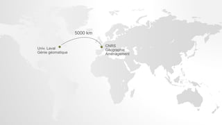 5000 km
CNRS
Géographie
Aménagement
Univ. Laval
Génie géomatique
 
