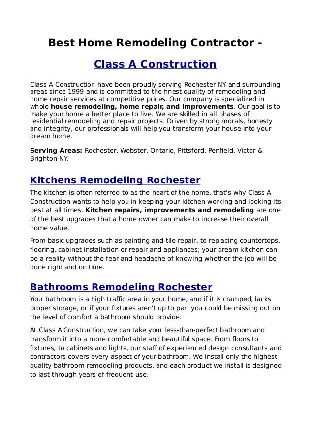 Best Home Remodeling Renovation Contractor Rochester Ny Class A C Best Home Remodeling Contractor Class A Construction Have Been Proudly Serving Rochester