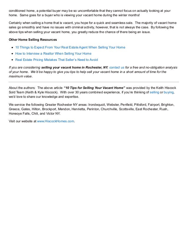 Selling a Vacant Home? 10 Tips To Help Keep Your Vacant Home Safe!