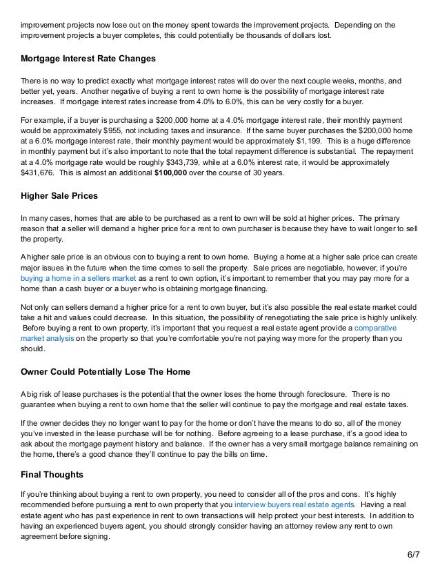 rent to own my own home