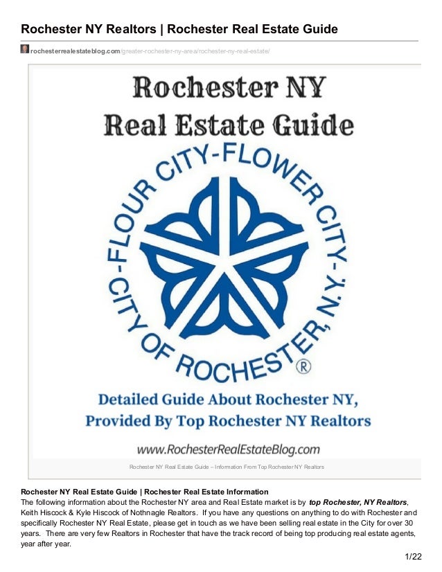 Rochester NY Real Estate Agent Guide & Community Information