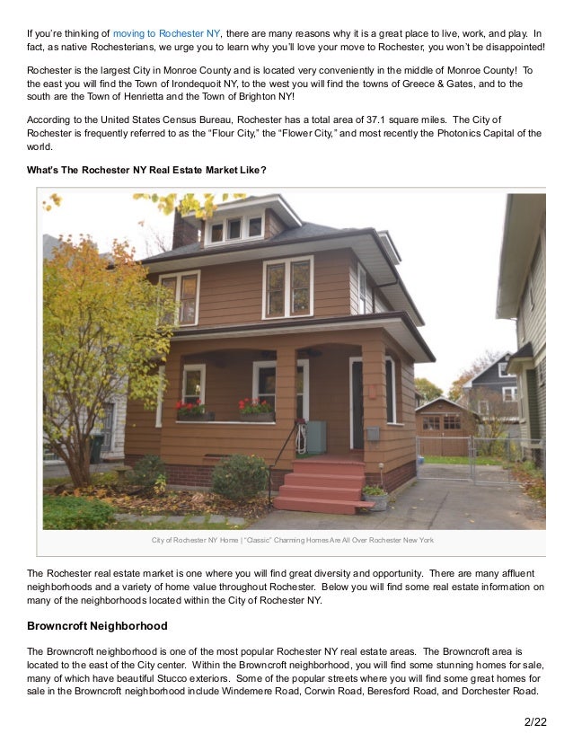 Rochester NY Real Estate Agent Guide & Community Information