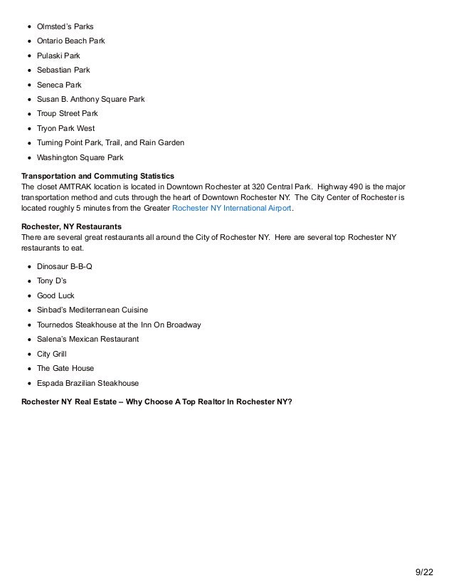 Rochester NY Real Estate Agent Guide & Community Information