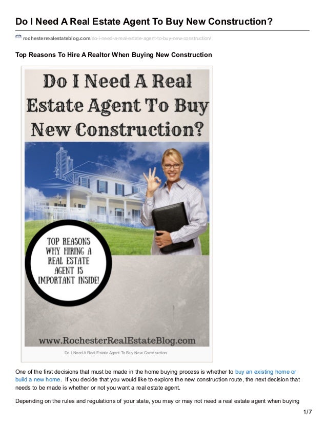 Should I Hire A Real Estate Agent To Buy New Construction?