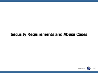 Security Requirements and Abuse Cases 