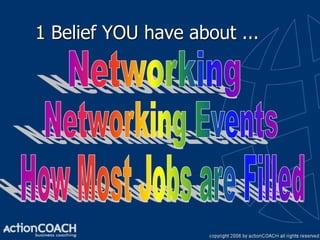 1 Belief YOU have about ...
 