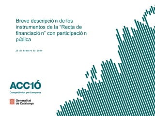 Breve descripción de los instrumentos de la “Recta de financiación” con participación pública 25 de febrero de 2009 