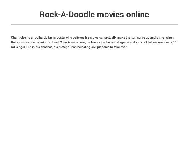 Rock A Doodle Movies Online