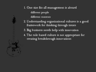 Rock Bands, Guitar Heroes And Management Theory