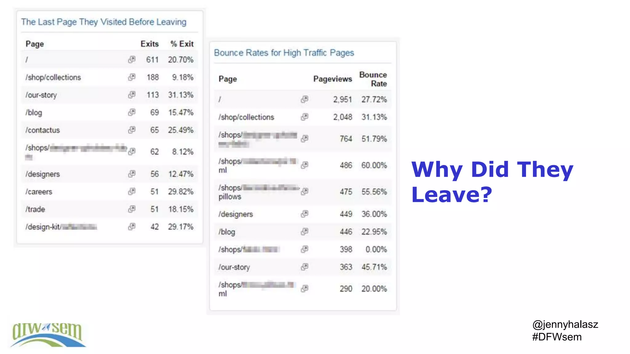 @jennyhalasz
#DFWsem
Why Did They
Leave?
 