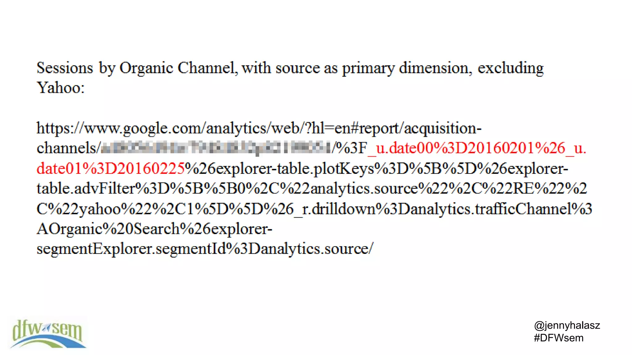 @jennyhalasz
#DFWsem
 