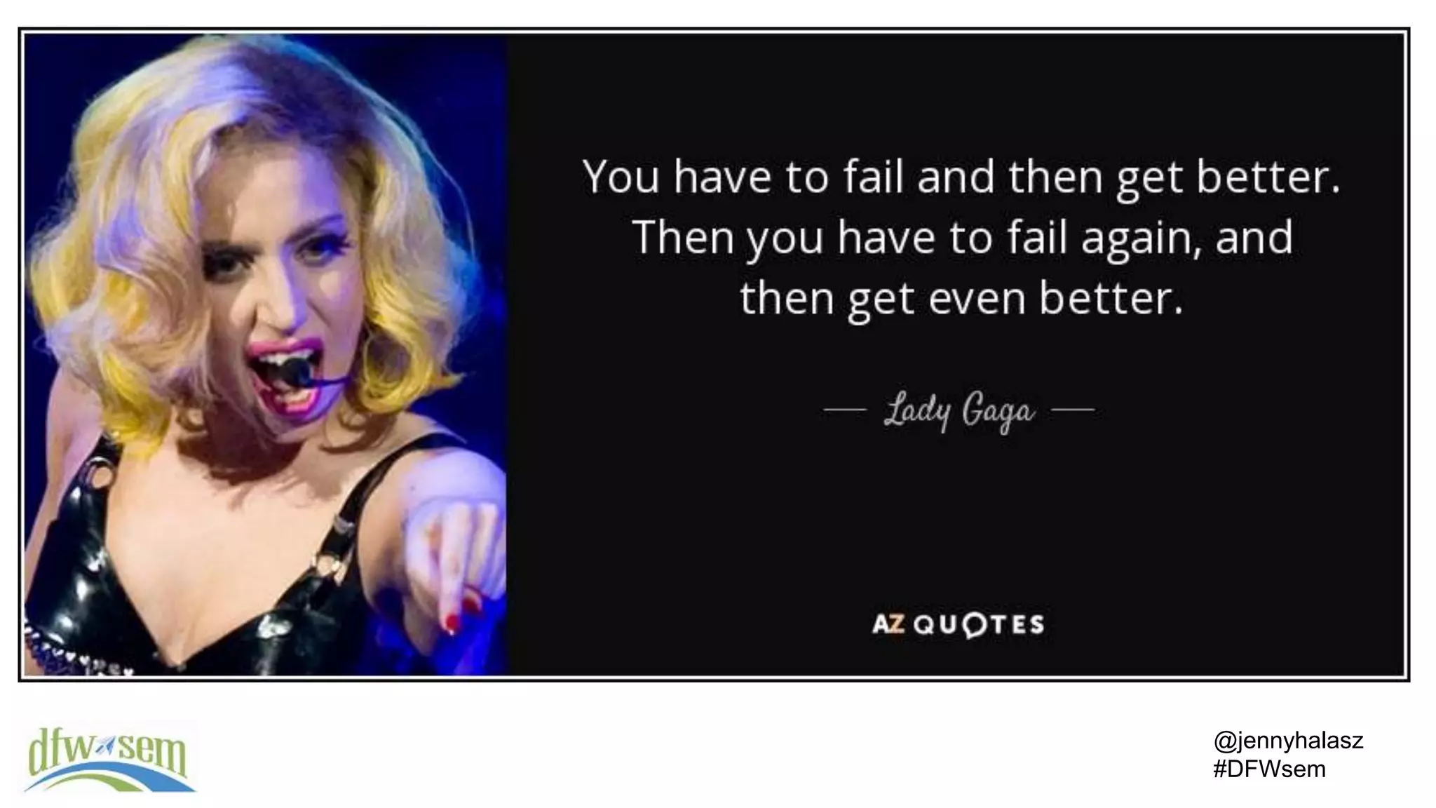 @jennyhalasz
#DFWsem
 