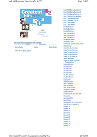 rock a billy country: Search results for VA                                                            Page 9 of 11



                                                                          Rock'n'Roll Dance Party Vol. 3
                                                                          Rock'n'Roll Dance Party Vol. 2
                                                                          Rock'n'Roll Dance Party Vol. 1
                                                                          Rock'n'Roll Hop Teenage Style.
                                                                          Rock'n'Roll Rampage Vol 1
                                                                          Rock'n'Roll-Party - Vol.38
                                                                          Rock'n Roll 1950 # 2
                                                                          Rock'n Roll 1950 # 1
                                                                          Rumble Rock Vol 3
                                                                          Rumble Rock Vol 2.
                                                                          Rumble Rock Vol 1
                                                                          Sage & Sand VOL 3
                                                                          Sage & Sand VOL 2
                                                                          Sage & Sand VOL 1
                                                                          San Antonio Rock -
                                                                          Savage Kick Vol. 1
      http://www.megaupload.com/?d=L44530S9
      Posted by amersfoort at 2:35 AM          0 comments                 Sentimental Journey - Great Ladies
                                                                          Shake A Leg !
       Newer Posts                      Home                Older Posts
                                                                          Shake 'Em On Down Vol 5
                                                                          Shake 'Em On Down Vol 4
       Subscribe to: Posts (Atom)
                                                                          Shake 'Em On Down Vol 3
                                                                          Shake 'Em On Down Vol 2
                                                                          Shake 'Em On Down Vol 1
                                                                          Shakin' & Stompin'
                                                                          Shakin' Up North - Canadian
                                                                            Rockabilly Vol.1
                                                                          She loves to rock
                                                                          Sin Alley Vol. 4
                                                                          Sin Alley Vol. 3.
                                                                          Sin Alley Vol. 2
                                                                          Sin Alley Vol. 1
                                                                          Sin alley part one.
                                                                          Six - Five Special
                                                                          Six Five Jive
                                                                          Skiffle Showcase
                                                                          Soda Pop Babies
                                                                          Solid Stroll Vol 2
                                                                          Solid Stroll - Various
                                                                          Somebody's Rockin
                                                                          Space Cowboys
                                                                          Spade Records - Ace Of Quality
                                                                          Stompin' 31
                                                                          Specialty Hillbilly
                                                                          Speed Crazy
                                                                          Starday Story Vol 3 .Texas Gold
                                                                          Stars Of Rock'n'Roll Vol. 19
                                                                          Stompin' 32
                                                                          Stompin' 30
                                                                          Stompin' 29
                                                                          Stompin' 28
                                                                          Stompin' 27
                                                                          Stompin' 26
                                                                          Stompin' 25
                                                                          Stompin' 24.
                                                                          Stompin' 23.
                                                                          Stompin' 22




http://rockabillycountry.blogspot.com/search?q=VA                                                        25/8/2010
 