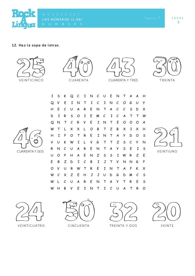 Rockalingua Numeros 1 50