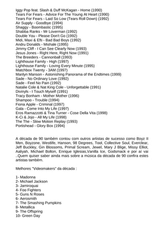 Rock anos 90 internacional | PDF