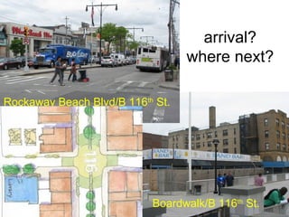 Rockaway Beach Blvd/B 116th
St.
arrival?
where next?
Boardwalk/B 116th
St.
 