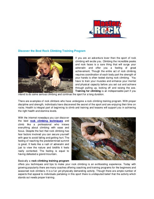 Rock climbing training program