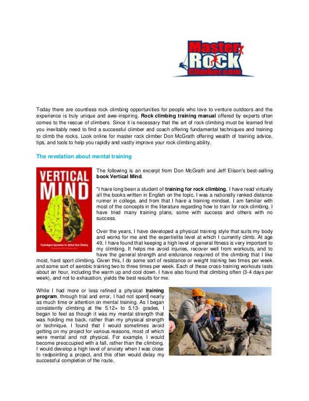 Rock climbing training program