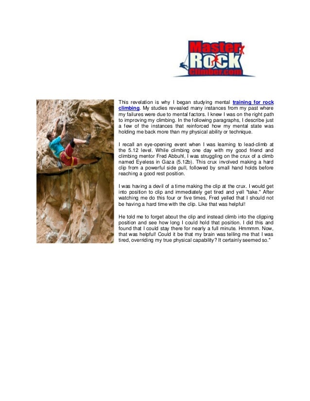 Rock climbing training program