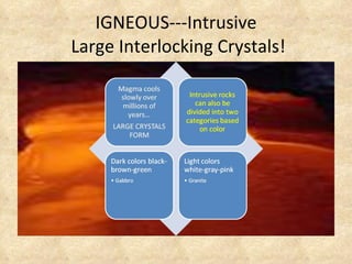 IGNEOUS---Intrusive Large Interlocking Crystals!