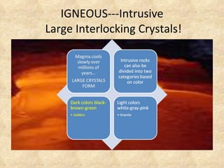 IGNEOUS---Intrusive Large Interlocking Crystals!