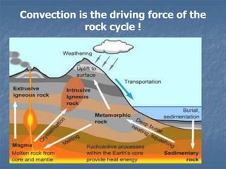 Convection is the driving force of the
rock cycle !
 