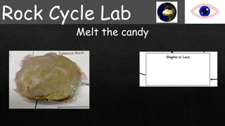 Rock Cycle Lab
Melt the candy
 