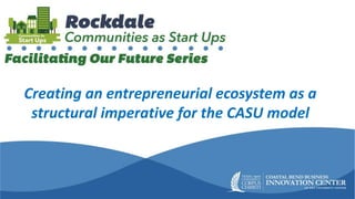 Creating an entrepreneurial ecosystem as a
structural imperative for the CASU model
 