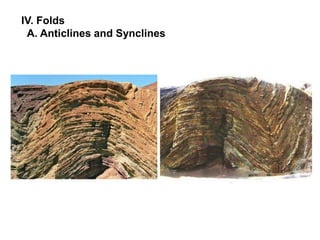 IV. Folds
A. Anticlines and Synclines
 