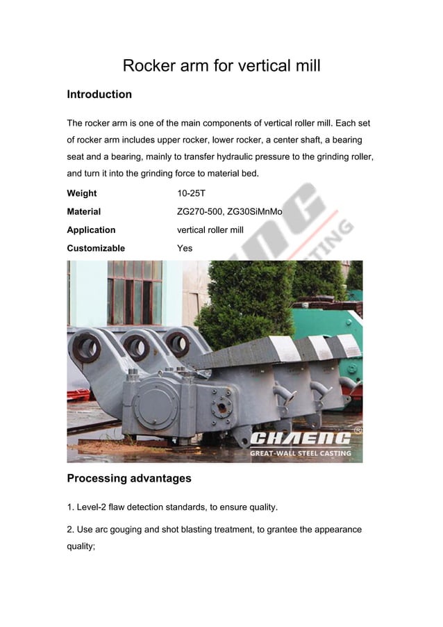 Rocker arm for vertical mill | PDF