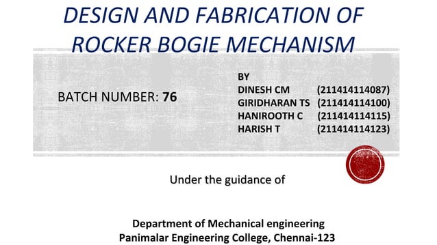 Rocker Buggie Rocker bogie mechanism | PPT | Track and Field | Sports