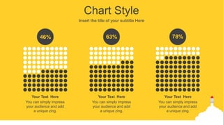 Chart Style
Insert the title of your subtitle Here
46% 63% 78%
You can simply impress
your audience and add
a unique zing.
Your Text Here
You can simply impress
your audience and add
a unique zing.
Your Text Here
You can simply impress
your audience and add
a unique zing.
Your Text Here
 