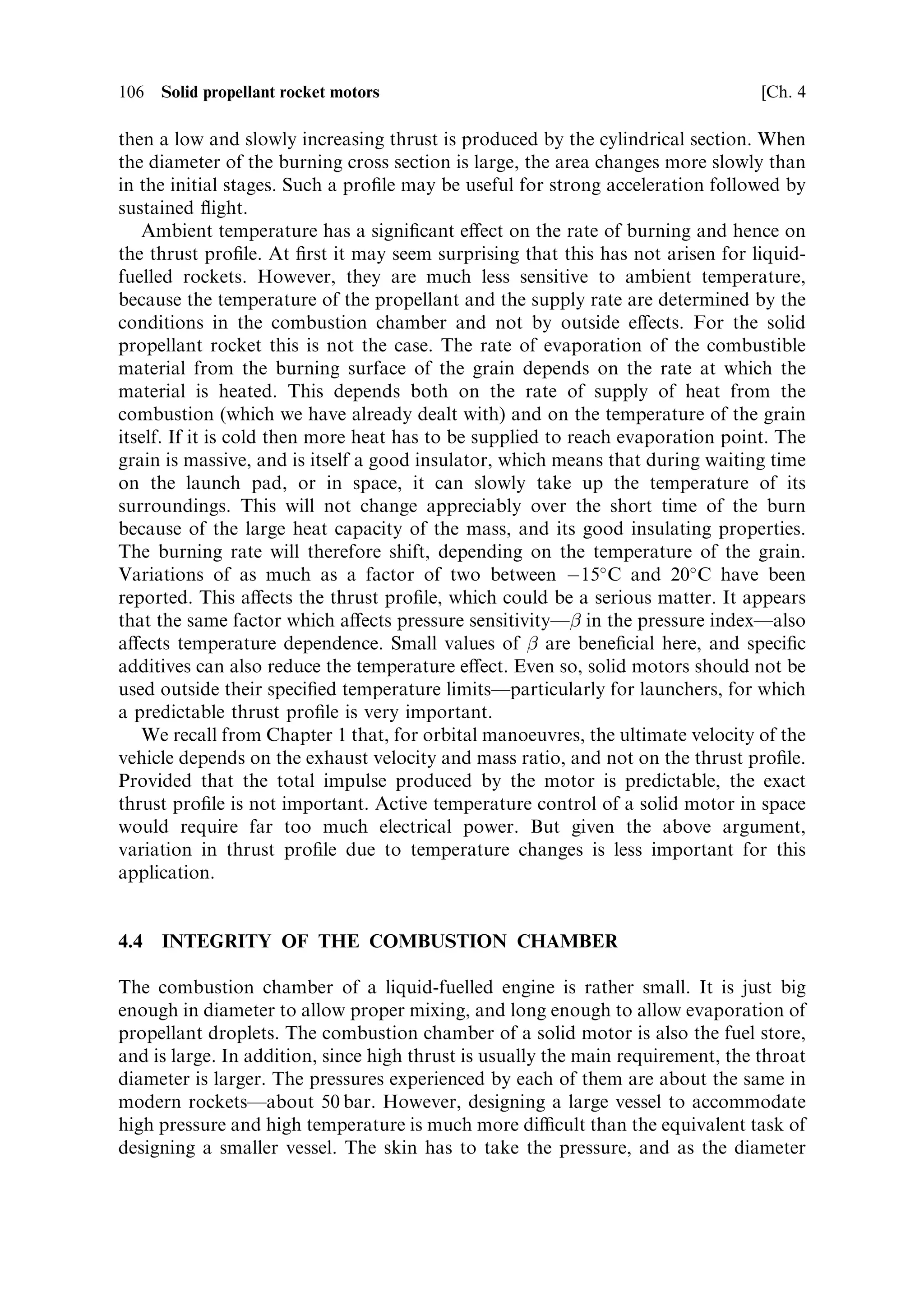 controls the stability, as follows. From
Chapter 2 we see that the mass ¯ow rate out of the chamber depends linearly on the
pressure. Thus if  