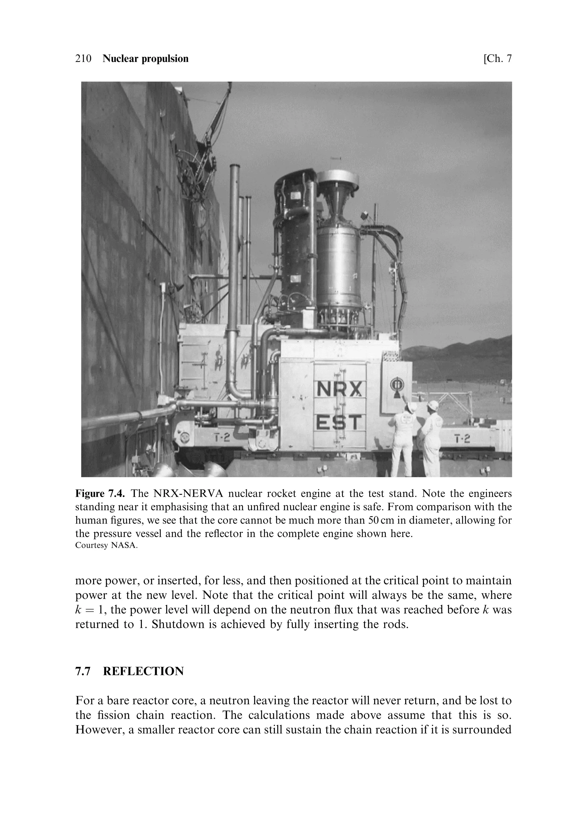 Sec. 7.2 ]                                                                          7.2 Nuclear ®ssion basics   201

                                     10 3


                                                             Resonance
                                                             peaks



                                     10 2
             Cross section (barns)




                                                1=v
                                                region

                                     10 1                                                   Fast
                                                                                            neutrons




                                       1
                                        10 À2            1           10 2            10 4              10 5
                                                              Neutron energy …aV†

Figure 7.2. Schematic graph of the cross section for neutron interactions in natural uranium.
The general smooth curve is for ®ssion in U 235 , while the resonance peaks are caused by
absorption in U 238 without ®ssion. Fission only occurs in U 238 for neutrons above 1.5 MeV
(o€ the scale of this graph).


less than 1 eV), is close to that of the thermal motion of the atoms in the uranium
matrix. Neutrons only interact with the nucleusÐbecause they have no electric
charge, so they can remain free in the matrix, at thermal energies. Inelastic scattering
will gradually reduce the energy of the ®ssion neutrons from 200 MeV down to
fractions of 1 eV. Thereafter, they can induce ®ssion in U 235 with high probability.
   The problem with natural uranium is twofold: the U 235 encounters are rare (only
0.72%), so the product of cross section and encounter probability is rather small;
resonance absorption occurs in U 238 , where the probability of loss of the neutron is
very high, at one of a band of di€erent intermediate energies (see Figure 7.2).
Neutrons losing energy by inelastic scattering in the matrix must pass through this
range of energies, where absorption and loss have a very high probability. This
means that in natural uranium (mostly U 238 ), very few of the ®ssion neutrons survive
down to thermal energies, where they can cause ®ssion in the rare U 235 nuclei. It is
not possible to sustain a chain reaction in pure natural uranium.1


1
  While present-day natural uranium cannot sustain a nuclear chain reaction, in the past the
concentration of U 235 was higherÐbecause of its shorter half-life. A site in Gabon has been
discovered where a natural reactor operated, some 20 million years ago, in a uranium deposit
saturated by water, which acted as a moderator.
 