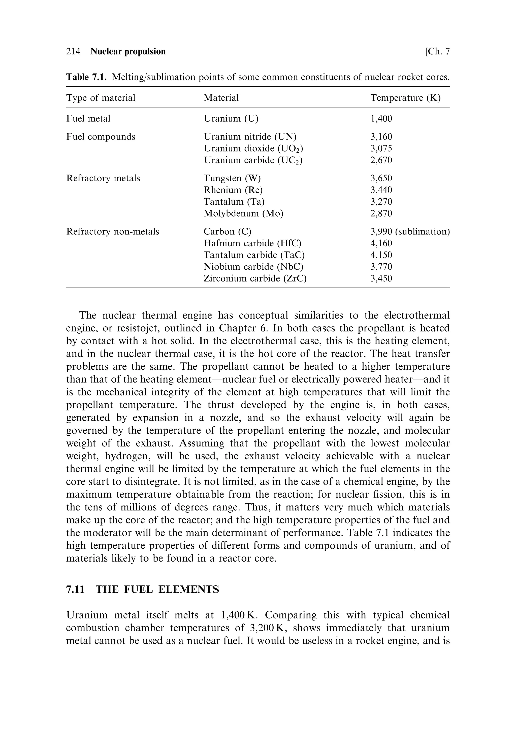 Sec. 7.5 ]                                              7.5 The reactor dimensions and neutron leakage                    205

                                                       140 fast neutrons
                                                        leak from core




                                                            Fast
      Net increase of                                    non-leakage                                    180 neutrons
      40 neutrons from             N0                                            N0 vf                absorbed by
                                                          vf ˆ 0:865
      fast fission                                                                                      resonance peaks
                                        1040                               900
                                        neutrons                           neutrons
                        Fast                                                                Resonance
                       fission                                                               escape
                       ˆ 1:04                                                               p ˆ 0:80



               N0      1000 neutrons at
                       start of generation                                                               720
                                                                                             N0 vf p
                       1000 neutrons                                                                     neutrons
                       N0 vf pvt f 



                                                                                            Thermal
                    Reproduction                                                           non-leakage
                       ˆ 2:02                                                              vt ˆ 0:561

                                        N0 vf pvt f                       N0 vf pvt
      Net increase                                         Thermal                                       100 Thermal
      of 505 neutrons              485                    utilisation            620                     neutrons leak
      from thermal fission         neutrons                                      neutrons                from core
                                                          f ˆ 0:799




                                                   125 thermal neutrons
                                                   absorbed in non-fuel

Figure 7.3. The ®ssion chain. One thousand neutrons begin their journey at N0 in the centre-
left of the diagram. After passing through the processes in the circles, they have generated a
net surplus of 505 neutrons which, together with the original 1,000 neutrons, go on to cause
further ®ssion. Note, the leakage probability v is included here.


small degrees of enrichment can have a signi®cant e€ect on these two parameters,
and hence on the criticality.


7.5    THE REACTOR DIMENSIONS AND NEUTRON LEAKAGE

The considerations above have implicitly assumed that the reactor is very largeÐin
fact, in®nite, so that leakage of the neutrons out of the core is negligible. For any
reactor of ®nite dimensions, an additional loss of neutrons will occur through the
periphery, a factor not yet taken into account; it will reduce the value of k
 