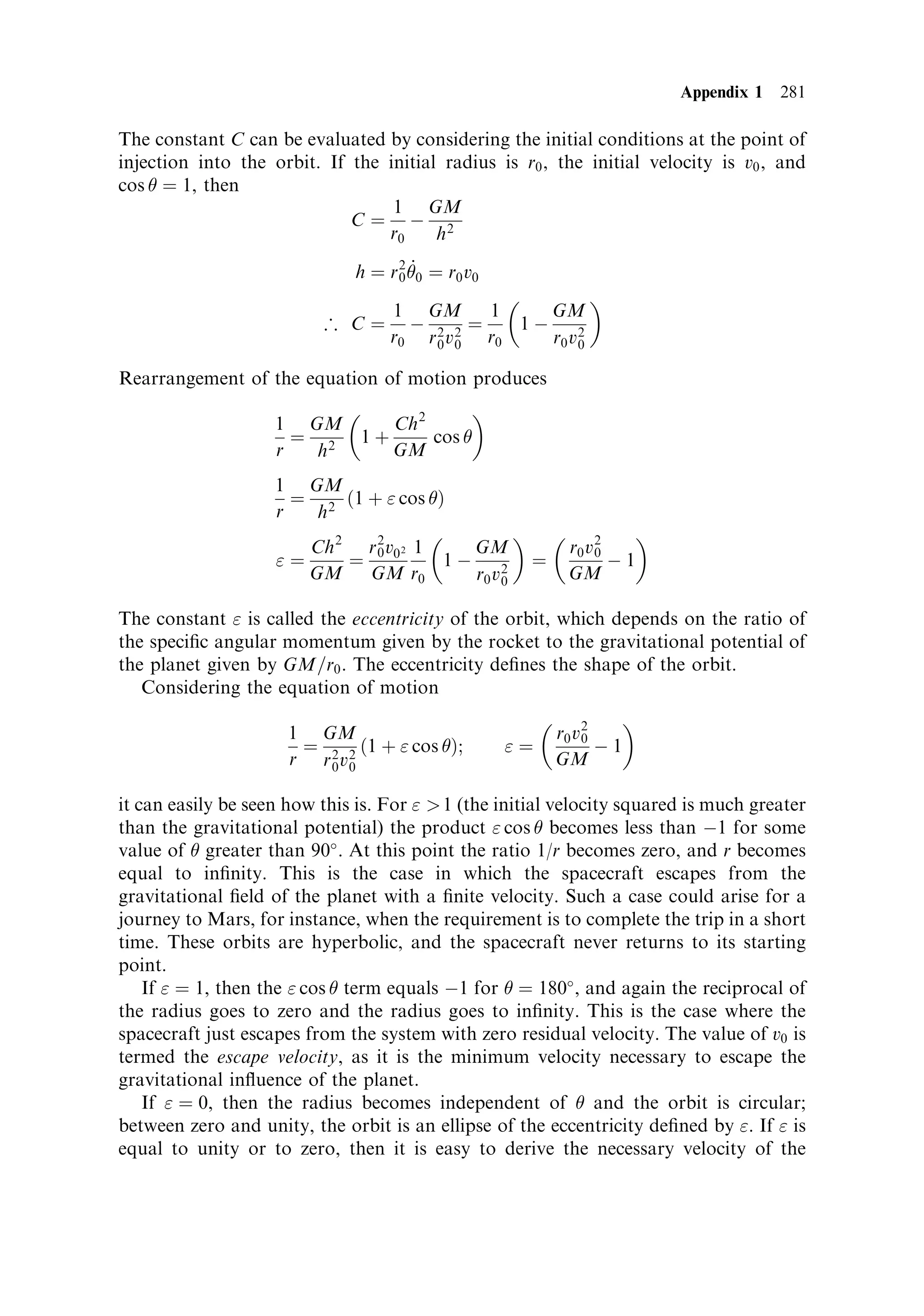 Sec. 8.5 ]                               8.5 Practical approaches and developments   271

was injected, and the mixture was ignited by a spark plug. The detonation closed the
¯ap valve, ensuring that the thrust was directed backwards. Once the internal
pressure dropped below the dynamic pressure on the valve, it opened again,
restarting the cycle. The bomb was given sucient initial velocity by a solid rocket
booster, and then continued using its pulse engine.
   When considering this system for a rocket engine with two liquid propellants, a
di€erent kind of valve is needed, and systems with a rotating disk which rapidly
opens and closes the valves have been tried. An important property of the pulse
detonation engine is the fact that the propellants are introduced at ambient pressure,
after the gas from the previous pulse has expanded. This means that the propellant
delivery system and injectors work at much lower pressures than that of a
conventional combustion chamber, and are much simpler. Such engines are at
present the subject of experimental programmes.


The rotary rocket engine
SSTO transport requires both a signi®cant improvement in engine and vehicle
performance and a reusable engine. The latter implies that the complexity of the
engine and the level of stress on individual components need to be reduced; that is,
parts should not wear out during a single use. Combustion chambers are generally
robust, and can be reused with relatively little refurbishment. However, this is not
true of the propellant delivery systems of high performance enginesÐparticularly the
turbo-pumps. These endure very high stresses, and have many moving parts and
seals which would require frequent replacement. Simpli®cation of the propellant
delivery system is also the subject of much attention. The typical high-performance
system, such as that of the SSME, uses two gas generators and two turbo-pumps.
The simplest system uses helium from a high-pressure storage tank to force the
propellants through the pipe-work and injectors. The Aestus engine used in the
upper stage of Ariane 5 is a good example. As explained in Chapter 3, this approach
is not suitable for high ¯ow rates. Simpli®ed turbo-pump systems can be used in
intermediate cases: the gas generator can be omitted, and gas resulting from heating
of one propellant used for regenerative cooling is used to drive the turbine. A single
turbine can be used for both pumps, but this needs gearing to match the di€erent fuel
and oxidiser rates.
   A radical solution is the rotary rocket engine, and again this is a rather old
concept being revived. It comprises a number of combustion chambers mounted
around the rim of a wheel. Radial pipes connect the chambers to a central propellant
stem, and pressure induced in these pipes by centrifugal force delivers the propellants
to the combustion chambers as the wheel rotates. A small tangential o€set of the
chamber thrust axes provides the rotary force. High propellant delivery rates are
achieved, with no pumps. The main problem with this approach is the design and
durability of the central stem and its rotary seals. The number of parts is
dramatically reduced, however, and if this one problem can be overcome a much
simpler and potentially more durable engine would result. The design of the rotary
seals is simpli®ed by the fact that near the stem, propellant pressures are quite low,
 