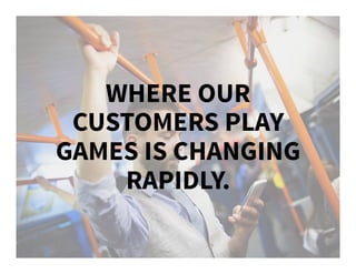 WHERE OUR
CUSTOMERS PLAY
GAMES IS CHANGING
RAPIDLY.
 