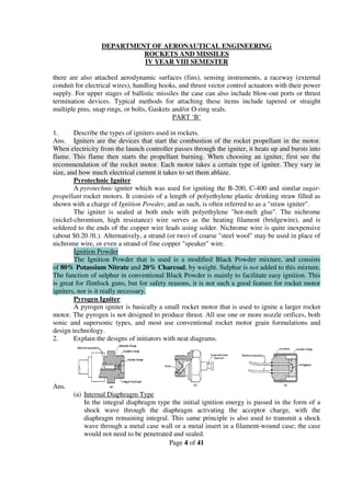 Rockets and missiles solved question bank - academic purpose only | PDF
