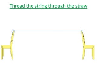 Thread the string through the straw
 