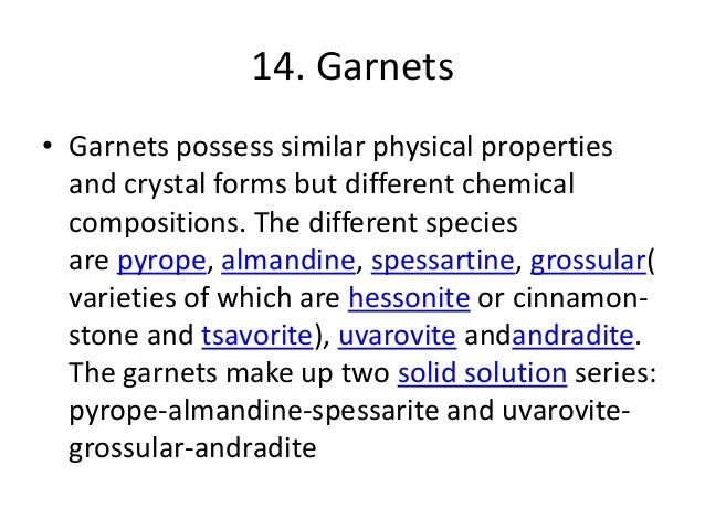 Grossular Physical Properties Grossular Physical Properties