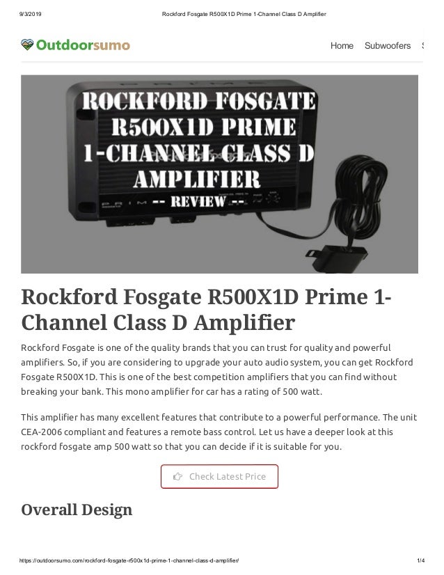 rockford active subwoofer