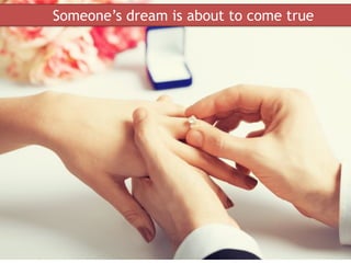 35
someonesdream is about to come tru
one step closer
Someone’s dream is about to come true
 