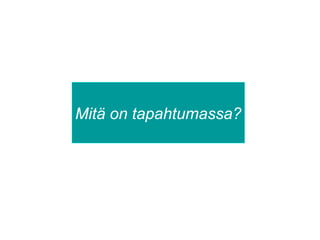 Mitä on tapahtumassa?
 