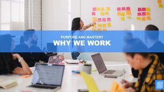 PURPOSE AND MASTERY
WHY WE WORK
 